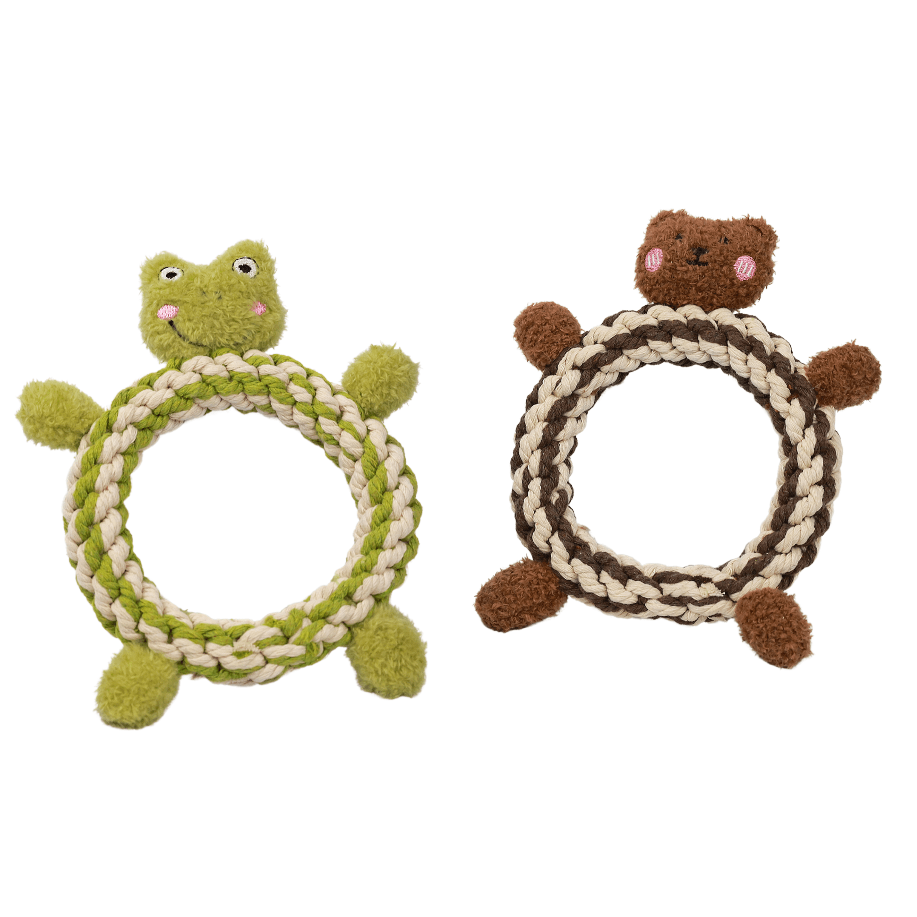 The Daisy and Jasper Squeaky Plush Rope Toys