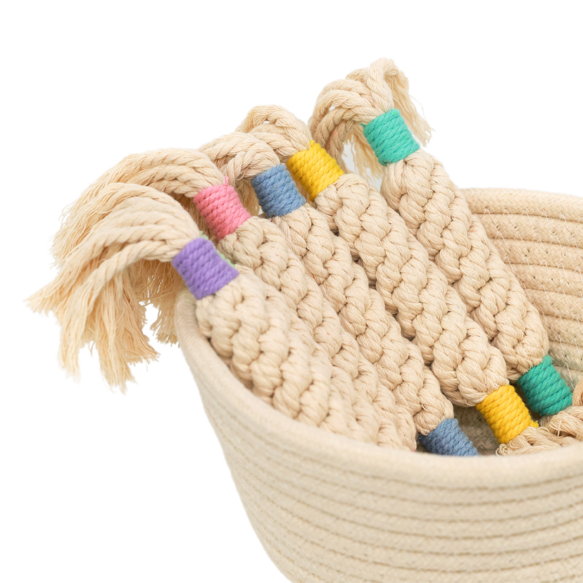 Rainbow Candy Macrame Rope Pet Toy