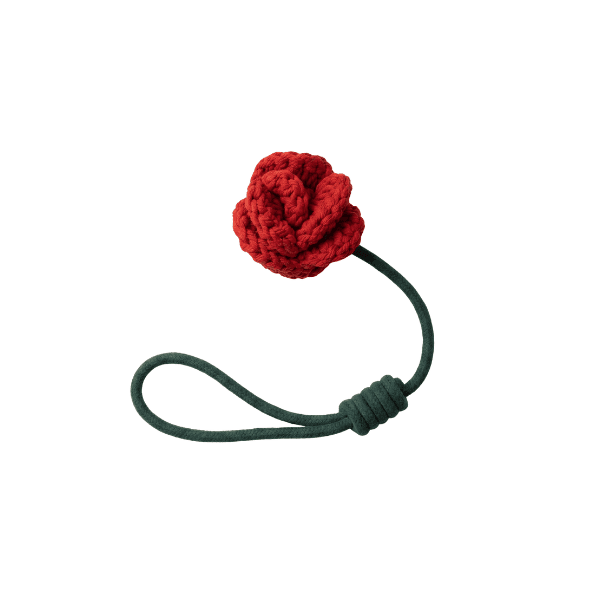 One Handcrafted Monli DayLily Tug Red Flower
